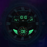 Men's 50M Waterproof Quartz Sports Watch – Dual Time Digital Wristwatch with Date Display | Fashionable Timepiece