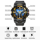 Luxury Men's Sports Watch – Waterproof Military Wristwatch with Dual Display, Quartz Movement, and Stopwatch