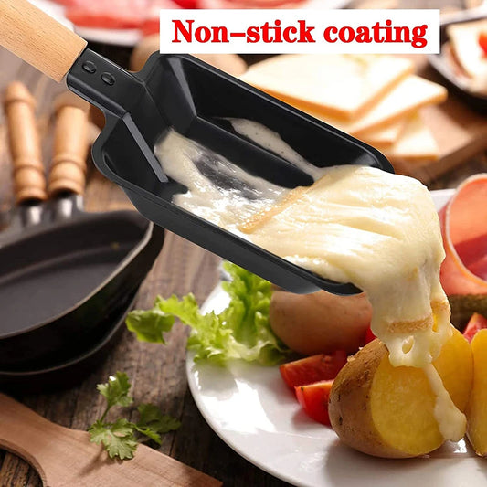 Candlelight Cheese Raclette Set – 2 Non-Stick Mini Grill Pans for Cheese Melting, Baking Trays, and Kitchen Accessories