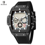 RUIMAS Men's Fashion Luxury Sport Military Quartz Watch: Waterproof, Silicone Strap