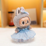 Labubu Doll Sequined Gauze Dress Set – 7 Color Options with Bow Detail for 17cm Plush Dolls, Dress-Up Accessories for Stylish Displays
