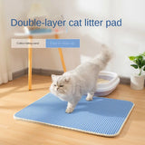 Double-Layer Cat Litter Mat: Waterproof, Urine-Proof, and Easy to Clean. Non-Slip Toilet Pad with Cat Scratch Feature, Large Size Foot Pad.