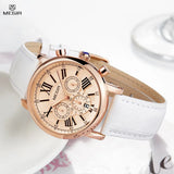 MEGIR Luxury Women's Quartz Watch: Leather Strap, Sporty, Waterproof, and Stylish Ladies Wristwatch