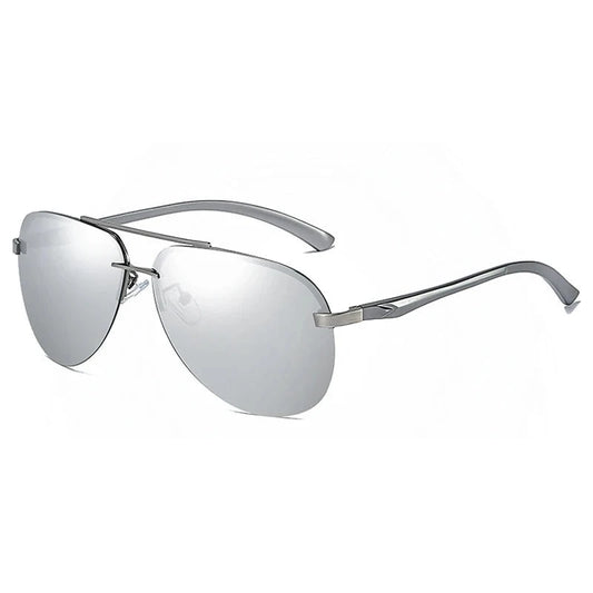 Top-Quality Rimless Pilot Sunglasses for Men: Luxury Aluminum Magnesium Frames, Classic Driving Shades