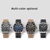 RUIMAS Luxury Brand Men's Quartz Watch: Leather Strap, Waterproof, Sporty Design, Auto Date