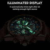 LIGE Men's Casual Sport Watch: Luxury, Waterproof, Luminous Chronograph, Quartz Movement with Leather Strap