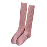 Women's Cotton Long Socks: Over-the-Knee, Solid Thigh-High Stockings, Casual and Cozy for Boots