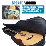 Guitar Gig Bag for Acoustic Guitars: 41 Inch with 0.25 Inch Sponge Padding, Water-Resistant, and Dual Adjustable Shoulder Straps