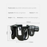 Stroller Bottle And Mobile Phone Holder, Water Cup Holder for Kids' Bikes and Strollers