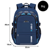 Spacious Elementary School Backpack for Boys: Waterproof Oxford Fabric Bookbag with Large Capacity and Luminous Design