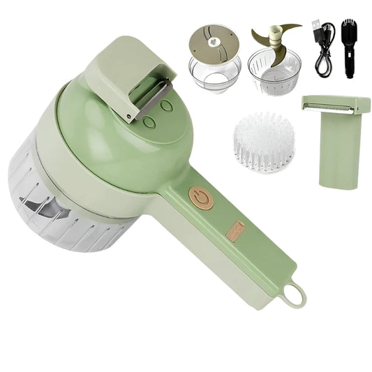 Wireless Multifunctional Electric Food Chopper Set, Vegetable Cutter, Garlic Press, Masher, and Slicer