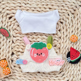 Summer Fruit T-Shirt & Overalls for 17cm Labubu Dolls – Cute Corduroy Cotton Suit Outfit Accessories