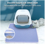 Double-Layer Cat Litter Mat: Waterproof, Urine-Proof, and Easy to Clean. Non-Slip Toilet Pad with Cat Scratch Feature, Large Size Foot Pad.