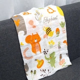 110cm Animal Pattern Cotton Gauze Cover: Double-Layered Newborn Towel Blanket