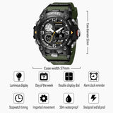 SMAEL Men's Military Sport Watch: Dual Display, Waterproof, Quartz Digital Wristwatch with PU Band for Outdoor Activities