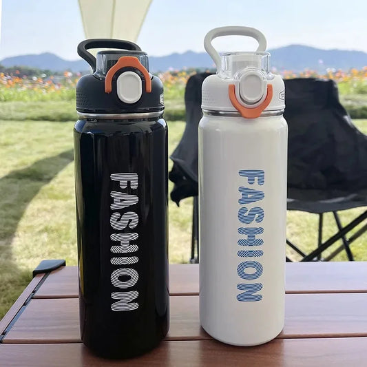 680ml Large Capacity Double-Walled Stainless Steel Vacuum Flask with Straw – Portable Outdoor Sports Travel Thermal Bottle