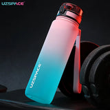 UZSPACE 1000ml Time Marker Water Bottle: Leakproof and Dropproof Frosted Tritan Cup, Ideal for Outdoor Travel