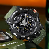 Luxury Men's Sports Watch – Waterproof Military Wristwatch with Dual Display, Quartz Movement, and Stopwatch