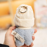 Labubu Doll Beige Hat & Scarf Set – Elegant Outfit Accessories for 17cm Pendant Plush Dolls, Perfect for DIY Styling and Dress-Up