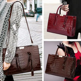 Crocodile Print Women's Handbag: Stylish and Versatile for Work, Travel, and Gifting