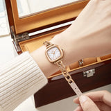 Simple Love Series Women's Quartz Wristwatch with Alloy and Genuine Leather Band, Fritillary Dial