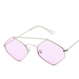 Polygonal Sunglasses for Women and Men - Clear Color, Ideal for Driving and Summer Accessories