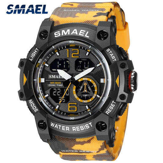 Top Luxury Military Men's Watch – Dual Display Waterproof Sport Wristwatch with Digital Chronograph & Date