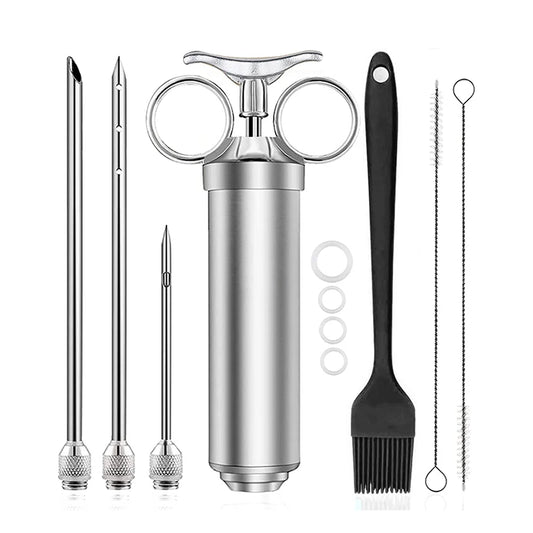 Stainless Steel BBQ Marinade Injector Kit with Needles – Perfect for Turkey, Grilling, and Flavoring Meats