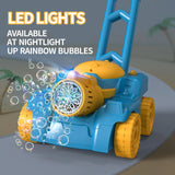 Kids' Bubble Lawn Mower: Cute Tank-Style Bubble Machine with 7000+ Rainbow Bubbles and LED Design, Perfect for Outdoor Fun