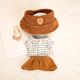 Labubu Doll Plaid Shirt & Stripe Shorts Set – 17cm Plush Fashion Outfit with Hat for Trendy Doll Styling & Cute Accessories Gift