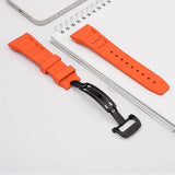 Elevate Your Apple Watch with Fluororubber Replacement Strap - Ultra 49mm, 44mm, 45mm, Metal Buckle, for Series 8, 7, 6, SE, 5, 4