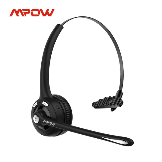 Mpow Pro MBH15 Wireless Headphones, V5.0 Bluetooth, Noise-Canceling Microphone, for Truck Drivers, Call Centers, and Office