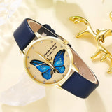 Women's Fashion Quartz Watch Set: Includes One Watch with Butterfly Dial and Accessories, Luxury Brand Design, Simple Yet Elegant