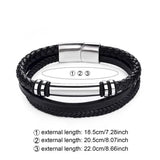 Men's Fashion Stainless Steel Leather Bracelet – Magnetic Clasp with Braided Multilayer Leather | Punk Rock Bangle Jewelry Gift