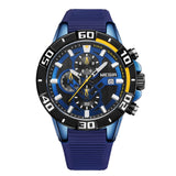 MEGIR Men's Luxury Silicone Strap Sports Watch: Waterproof Chronograph