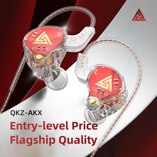 QKZ AKX 3.5mm Wired In-Ear Earphones: Dynamic HIFI Bass, Ideal for Monitoring and Sports, with Noise Cancellation