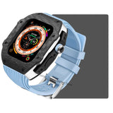 Carbon Fiber Case & Band Kit for Apple Watch Ultra 49mm, Fits iWatch 8, 7, 6, 5, 4, SE (45mm/44mm)