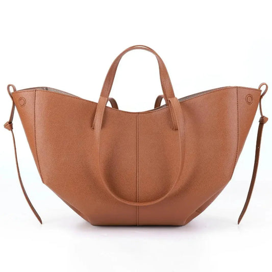 Vintage genuine leather shoulder bag for women, offering ample capacity, ideal for shopping and commuting