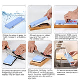 Double-Sided Knife Sharpening Stone: Features 2 Stages with Grit Ranges from 240 to 10000,