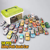 Mini Car Collection: 20-50 Piece Set of Inertia Pull Back Vehicles, Plastic Models, Perfect Birthday Gift for Boys and Toddlers