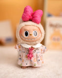 Labubu Idol Doll Big Bow Dress Set – 17cm Plush Outfit with Doll Collar, Rabbit Hanging Charm & Three-Piece Accessories for Cute Styling