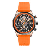 MEGIR Luxury Big Dial Sports Watch for Men: Silicone Strap, Luminous Quartz