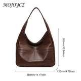 Retro Leather Shoulder Bag for Women: Spacious Tote with Casual Style