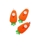 3 Mini Cartoon Carrot Utility Box Cutters: Cute Letter Openers and Art Paper Cutters, Ideal for Kawaii Stationery