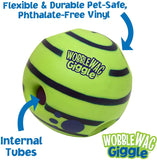 Glowing Wobble Wag Giggle Ball: Fun Interactive Dog Toy, Makes Giggle Sounds When Rolled or Shaken, Featured on TV, Loved by Pets