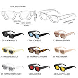 Women's Small Square Polarized Sunglasses: Fashionable Retro Punk Hip Hop Sun Glasses for Women, Luxury Anti-Glare Driving Shades with UV400 Protection
