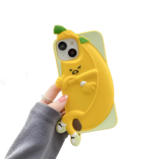 3D Banana Silicone Phone Case for iPhone 11-14 Pro Max