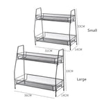 Double Layer Iron Storage Rack: Cosmetic Makeup Organizer, Kitchen Spice Basket, Metal Seasoning Holder, Bathroom Desktop Shelf