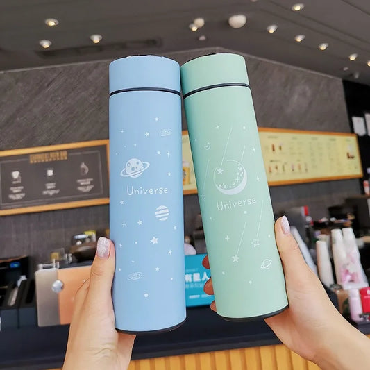 Intelligent Stainless Steel Thermos Mug - Temperature Display, Starry Sky Design, Food-Grade Tea Bottle