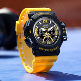 Men's Digital Sports Watch – 50M Waterproof Military Timepiece with LED Quartz and Double Display